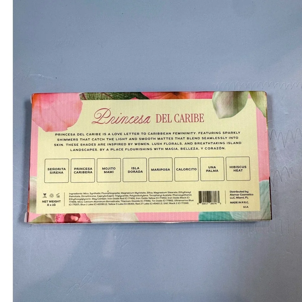 Alamar Cosmetic Princesa Del Caribe Pressed Pigment Eyeshadow Palette 8g Shimmer